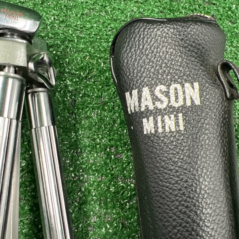 Vintage Mason Mini Metal‎ Portable Adjustable Camera Tripod and Leather Case